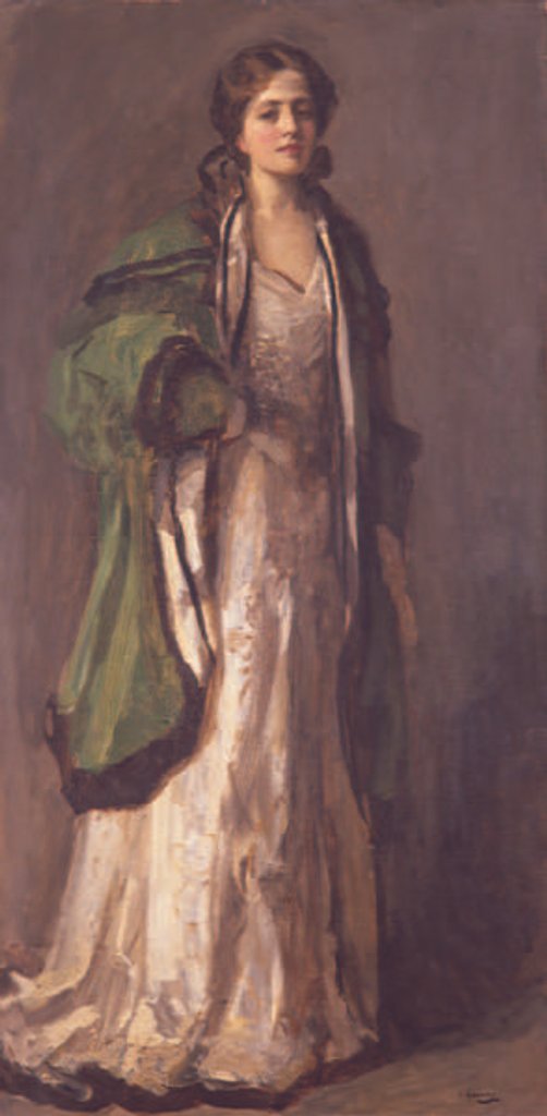 Detail of Portrait of a Lady in a Green Coat, 1903 by John Lavery