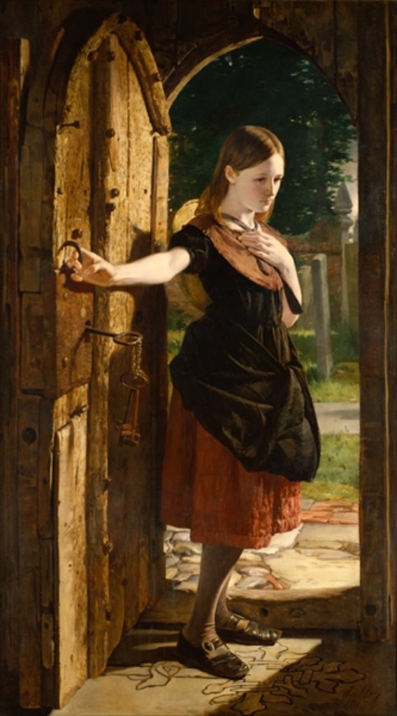 Detail of Little Nell leaving the Church by James Lobley