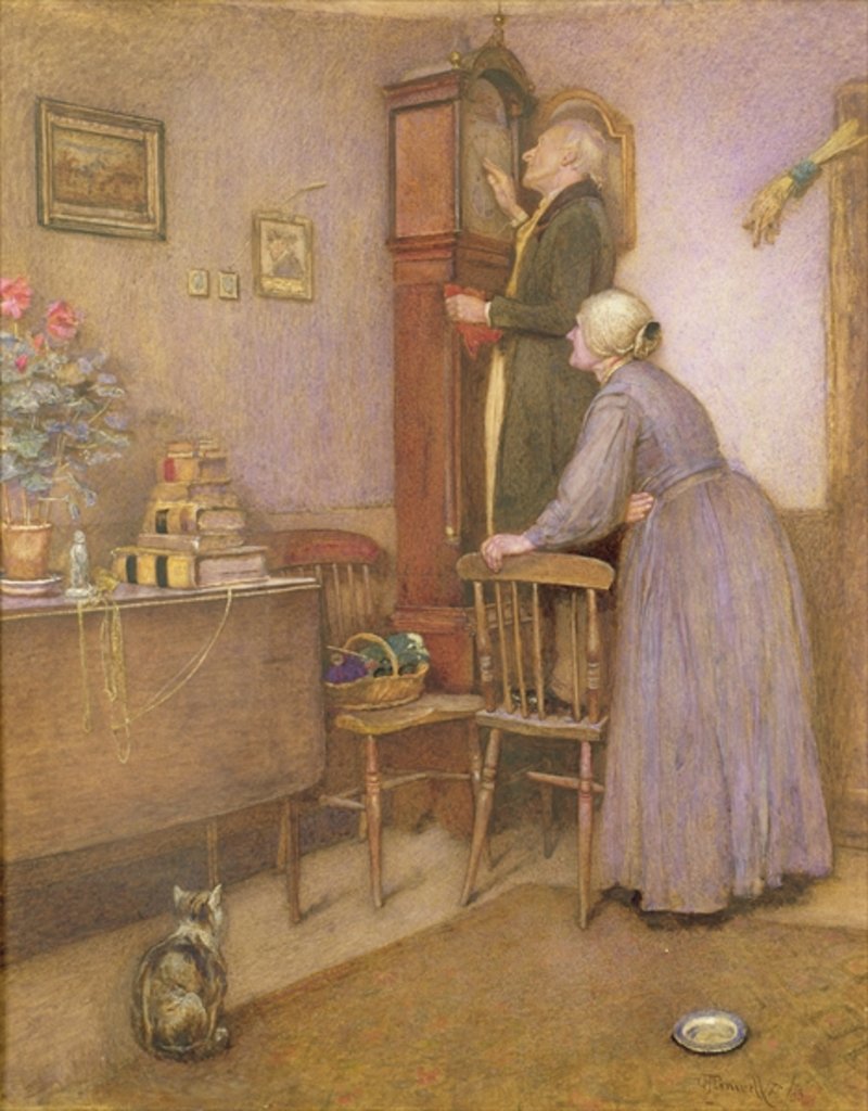 Detail of The Old Clock, 1863 by George John Pinwell