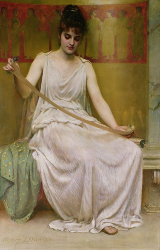 Detail of Neaera Reading a Letter from Catullus, c.1894 by Henry John Hudson
