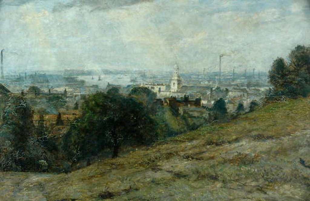 Detail of View from Greenwich Hill by James Stevens Hill