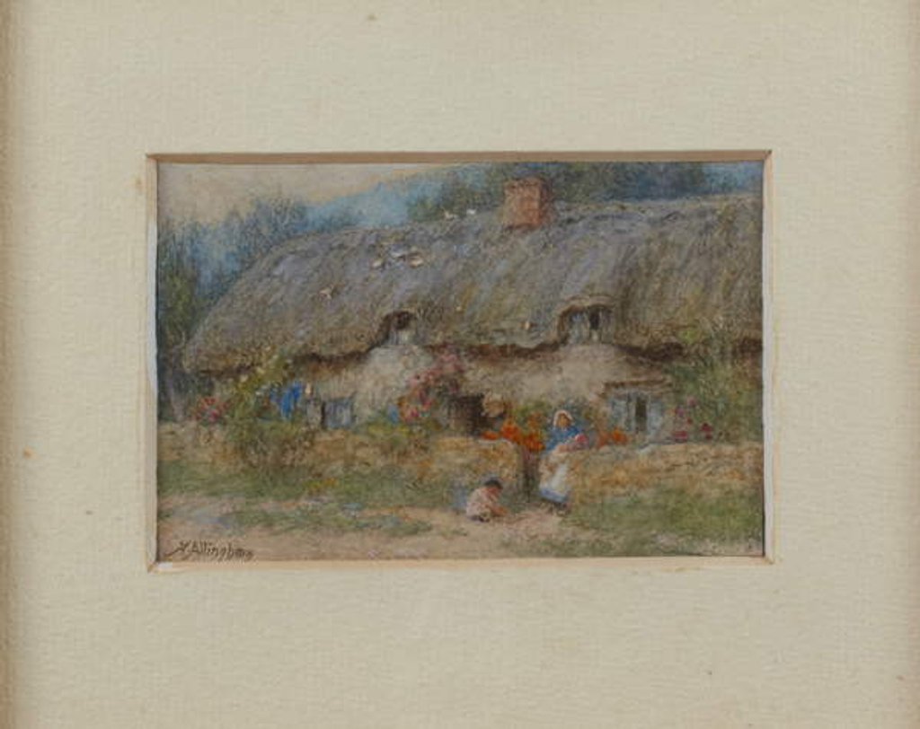 Detail of Grey Thatched Cottage by Helen Allingham