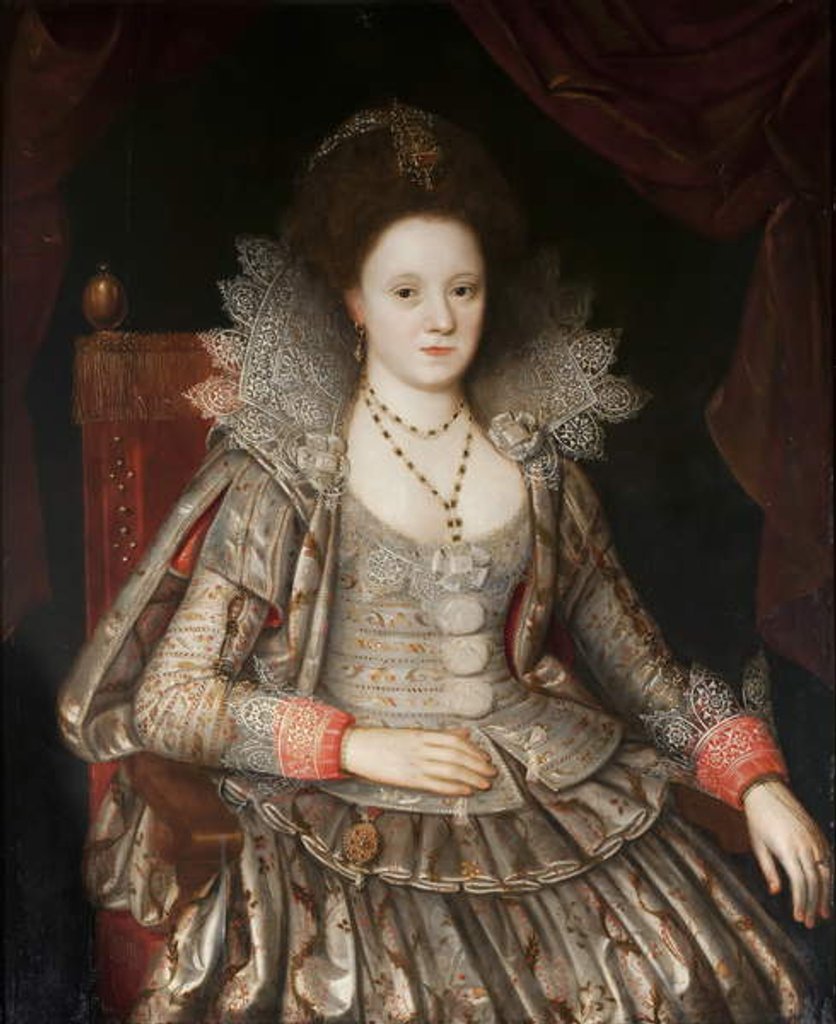 Detail of Portrait of a Lady, c.1612 by English School