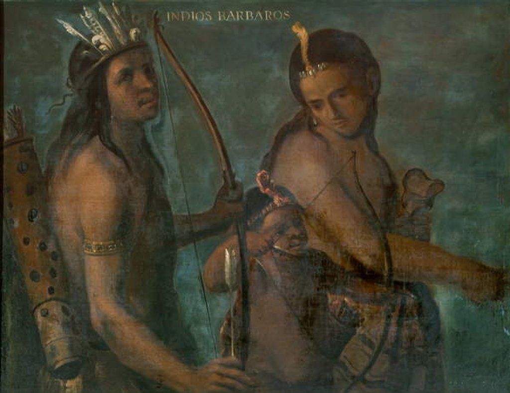 Detail of Barbarian Indians, c.1715 by Juan Rodriguez Juarez