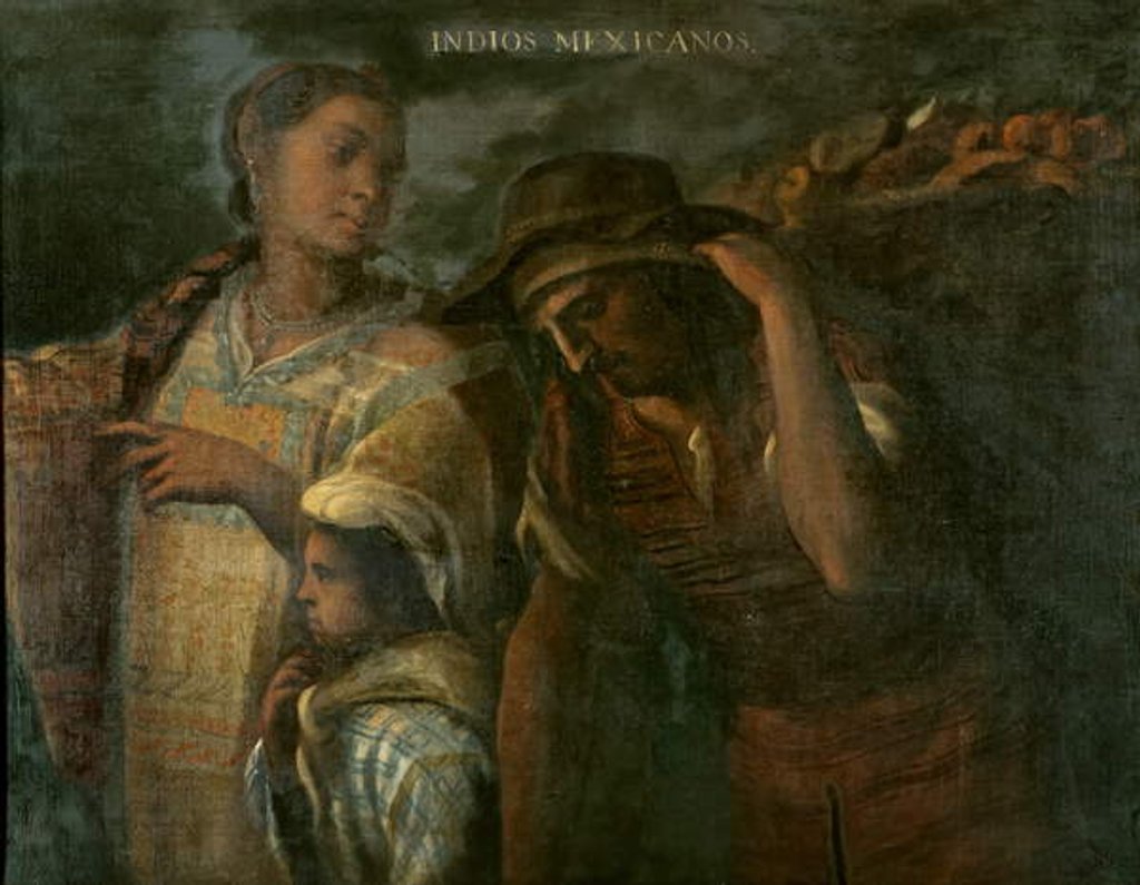 Detail of Mexican Indians, c.1715 by Juan Rodriguez Juarez