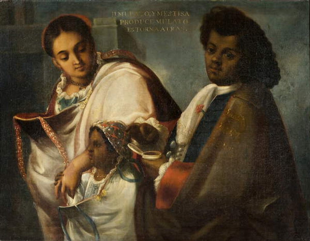 Detail of Mulatto and Mestiza produce a Mulatto Return-Backwards, c.1715 by Juan Rodriguez Juarez