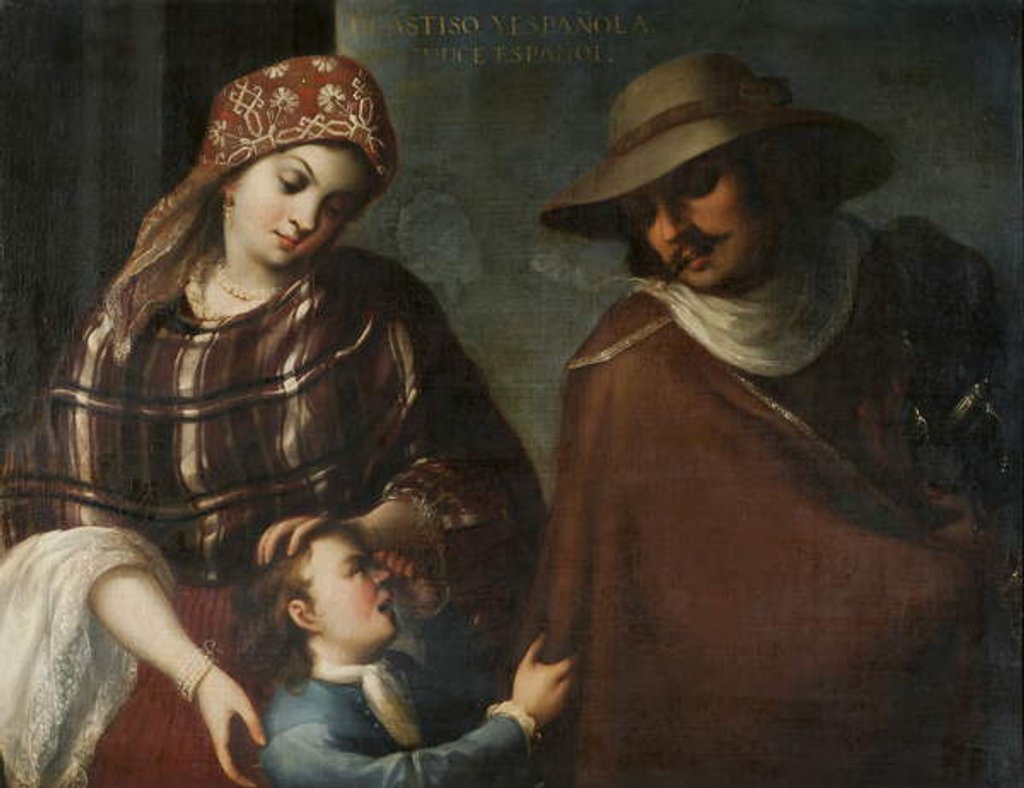 Detail of Castizo and Spaniard Produce a Spaniard, c.1715 by Juan Rodriguez Juarez