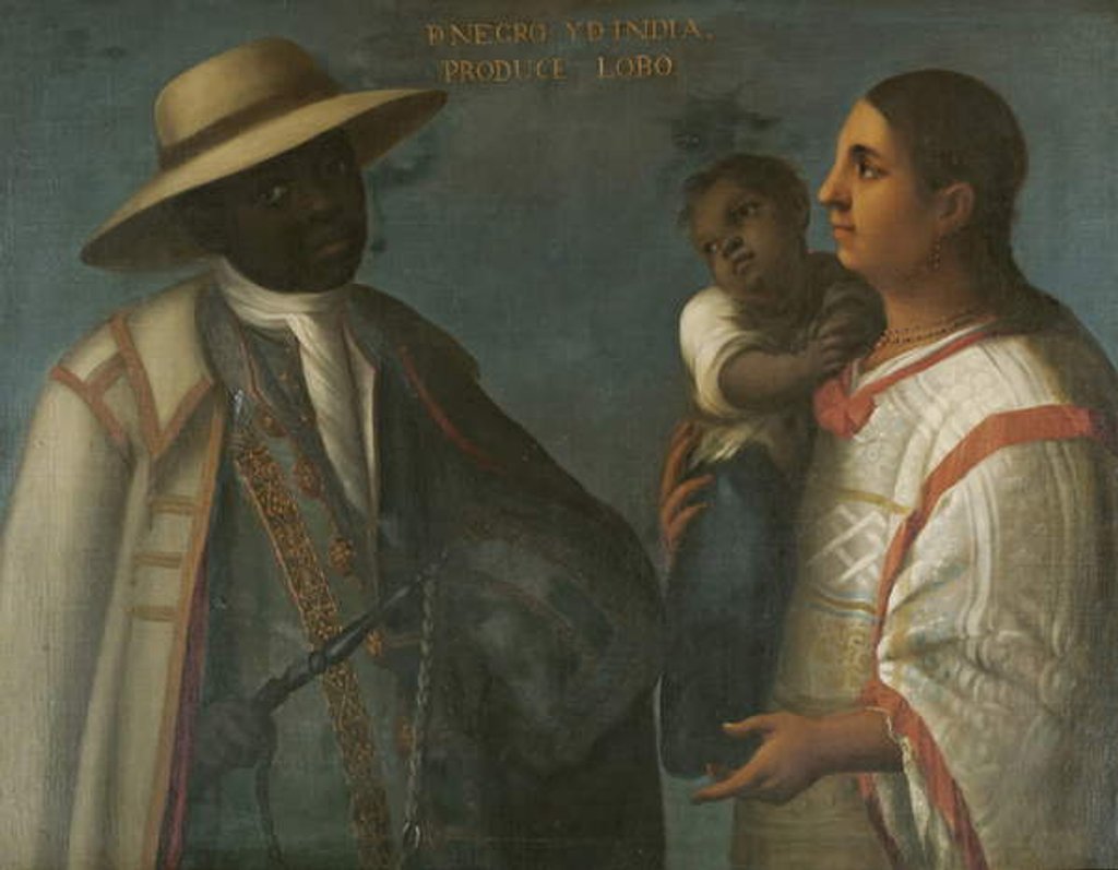 Detail of Black and Indian Produce a Wolf, c.1715 by Juan Rodriguez Juarez
