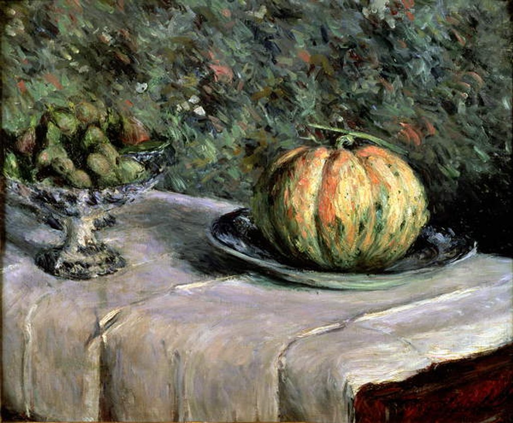 Detail of Melon and Fruit Bowl with Figs, 1880-82 by Gustave Caillebotte