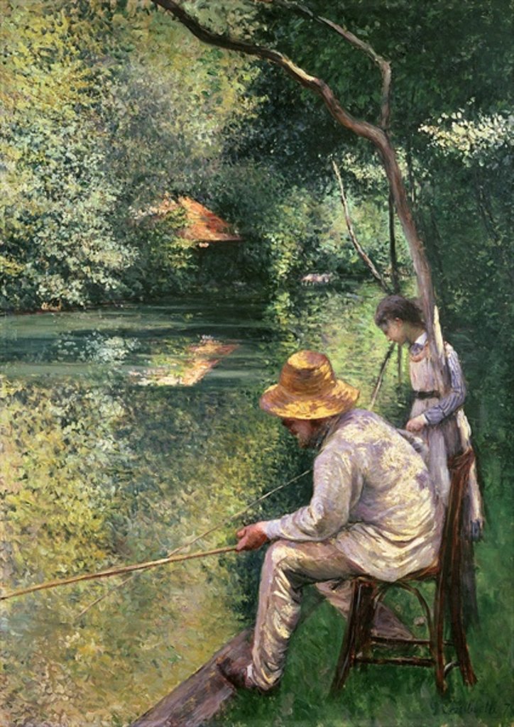 Detail of Angling, 1878 by Gustave Caillebotte