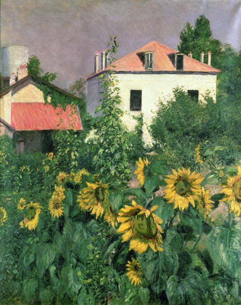 Detail of Sunflowers in the Garden at Petit Gennevilliers by Gustave Caillebotte