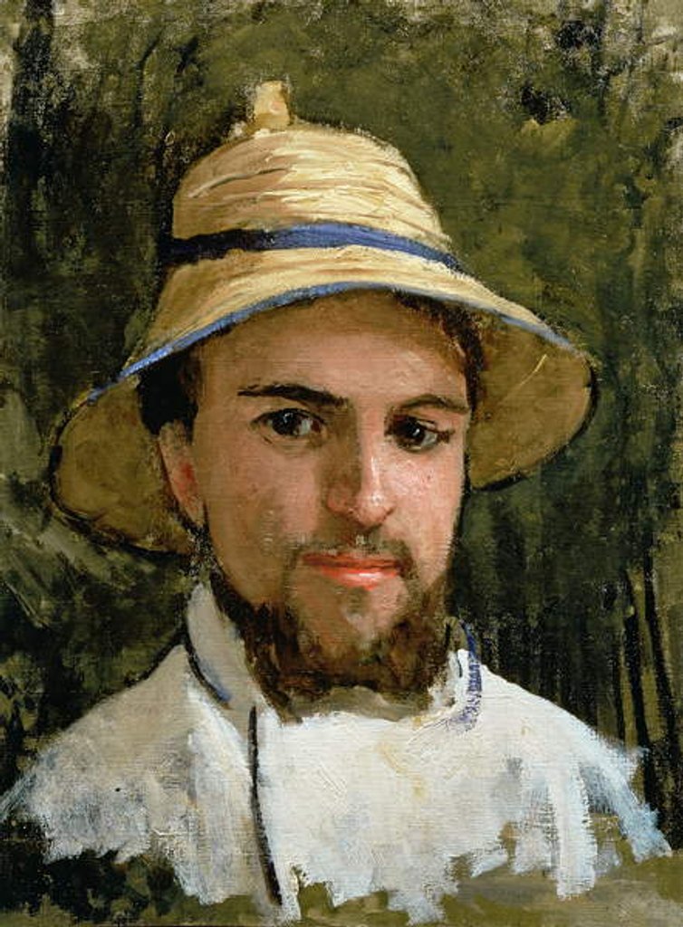 Detail of Self Portrait with Pith Helmet by Gustave Caillebotte