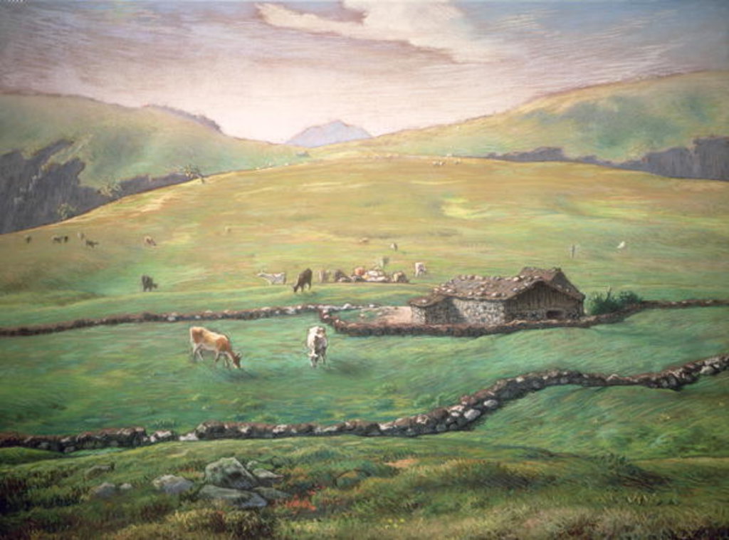 Detail of Grazing in the Vosges by Jean-Francois Millet