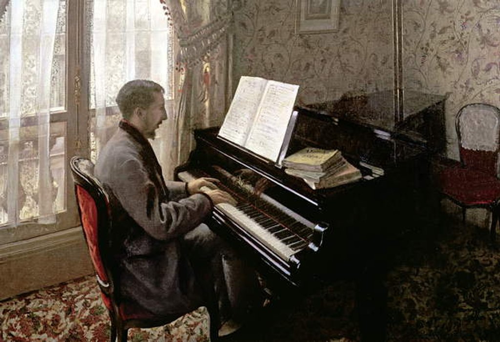 Detail of Young Man Playing the Piano, 1876 by Gustave Caillebotte
