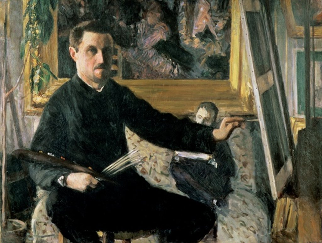 Detail of Self Portrait with an Easel, c.1879 by Gustave Caillebotte