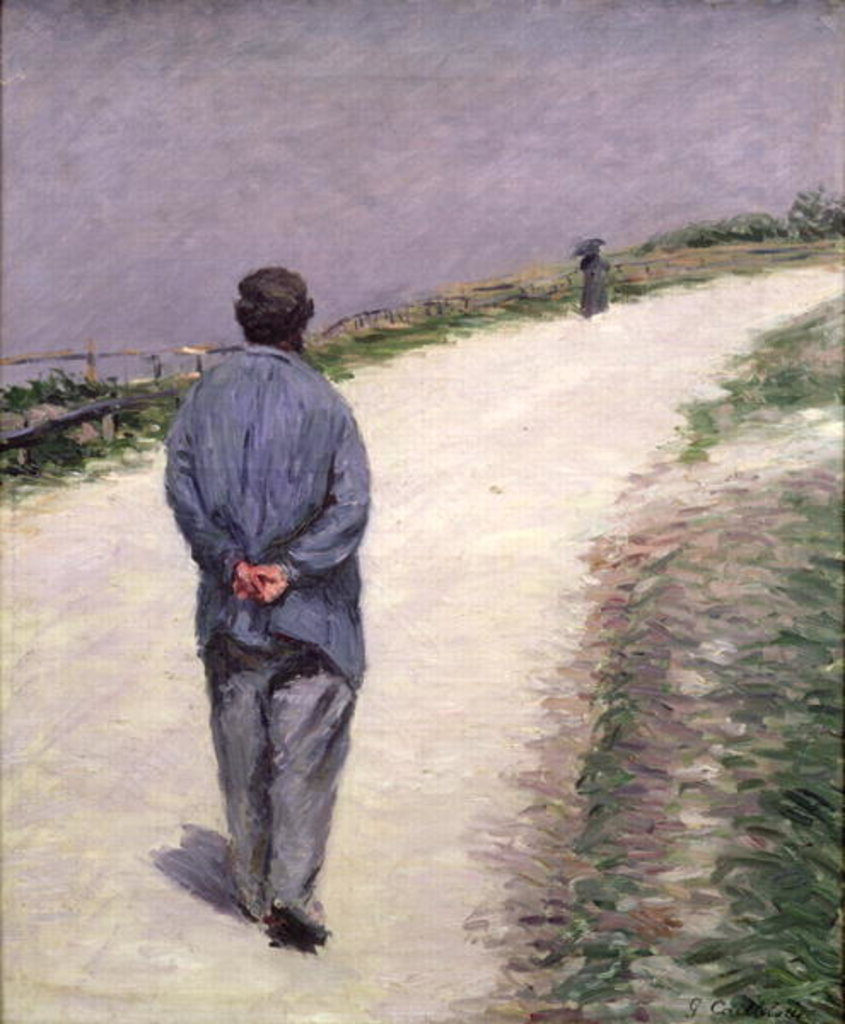 Detail of Pere Magloire on the Road to Saint-Clair, Etretat, 1884 by Gustave Caillebotte
