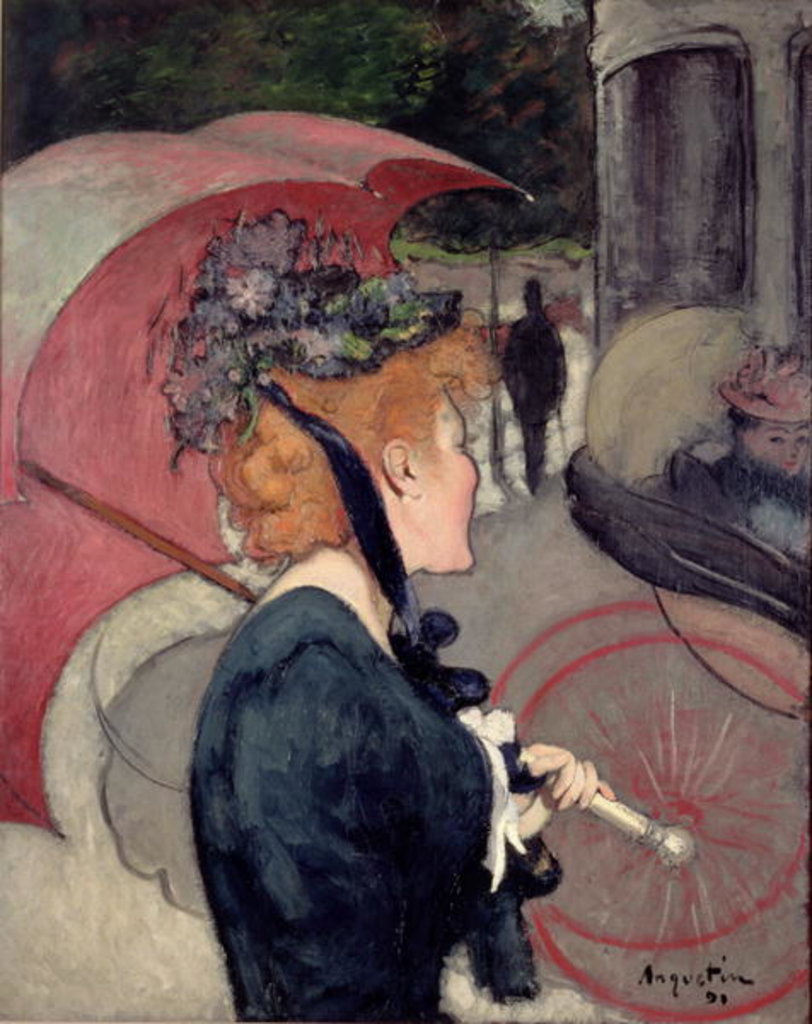 Detail of Woman with an umbrella, or The Walk, 1891 by Louis Anquetin