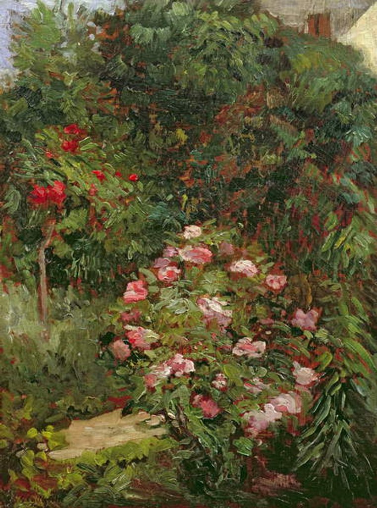 Detail of Clump of flowers by Gustave Caillebotte