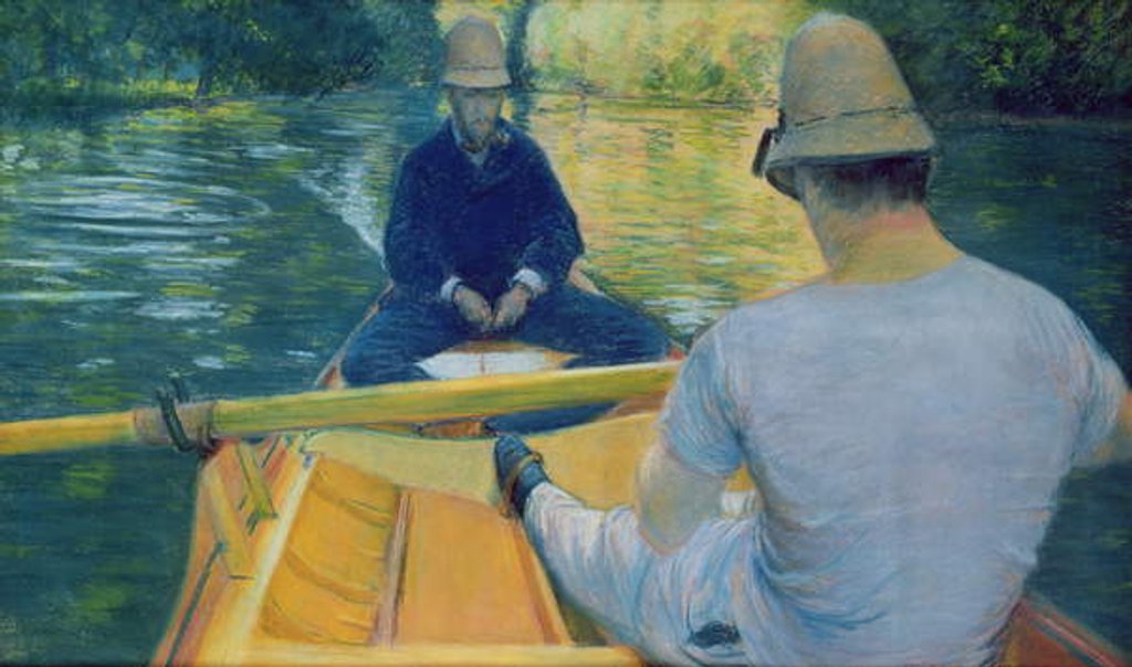 Detail of Boaters on the Yerres by Gustave Caillebotte