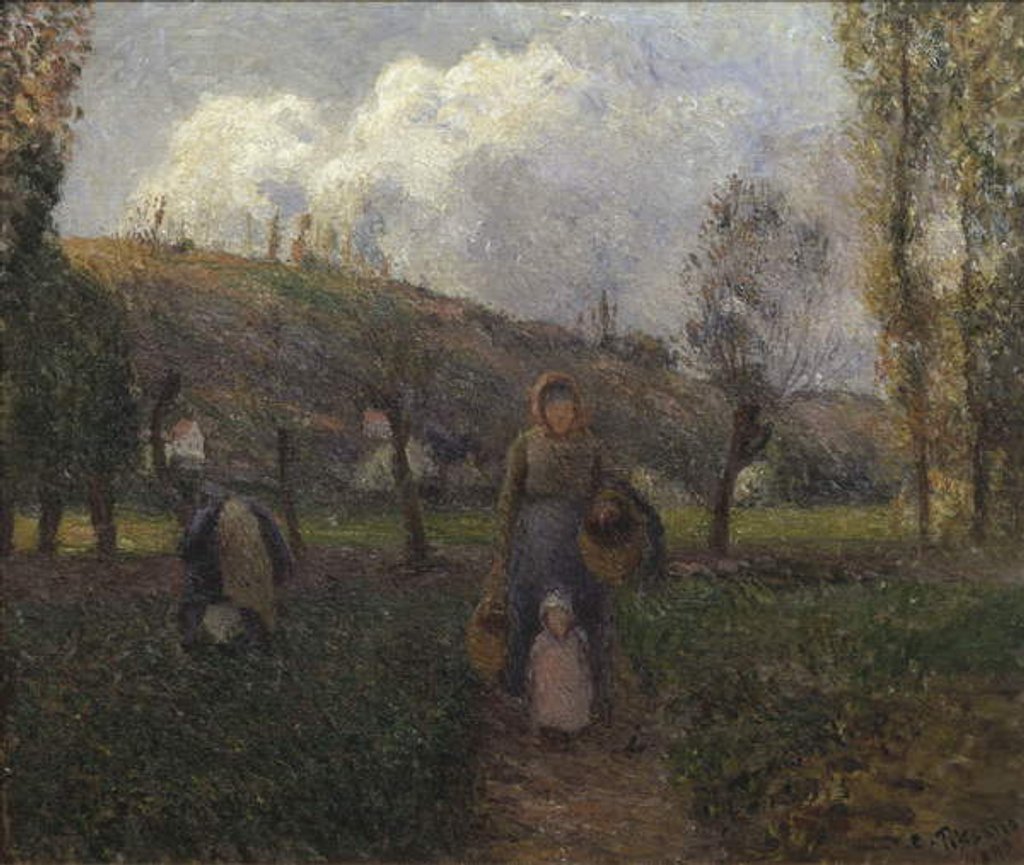 Detail of The Return from the Fields by Camille Pissarro