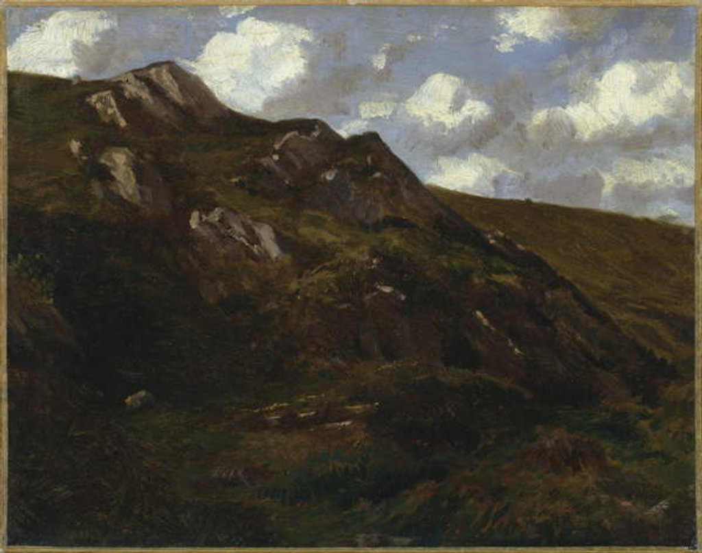 Detail of Mountainous landscape by Charles Francois Eustache