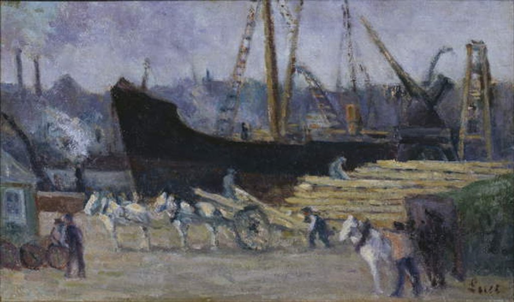 Detail of Dock at Rouen, c.1930 by Maximilien Luce