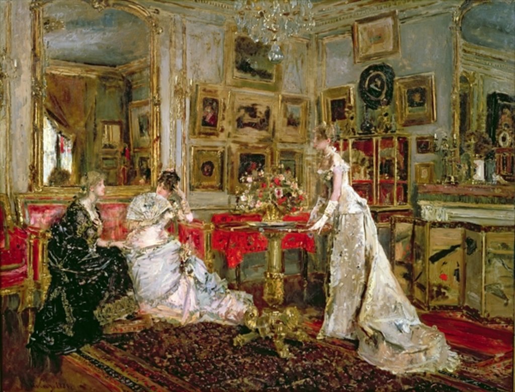 Detail of Visiting by Alfred Emile Stevens