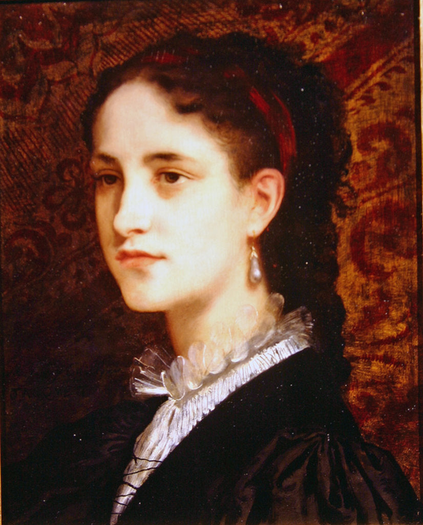 Detail of Portrait of a young woman by Gustave Jacquet