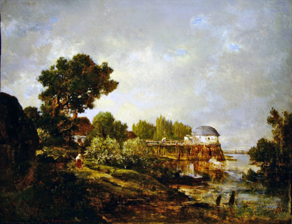 Detail of The Old Mill at Saint-Ouen, Paris, France by Theodore Rousseau