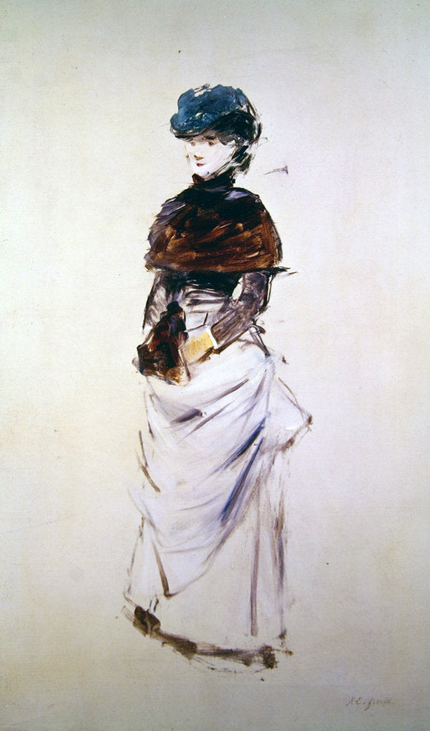 Detail of Study of a young woman with her hands in a muff by Jean Louis Forain