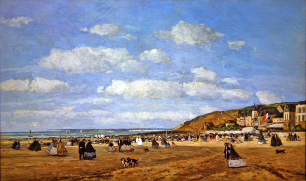 Detail of The Beach at Trouville, 1863 by Eugene Louis Boudin