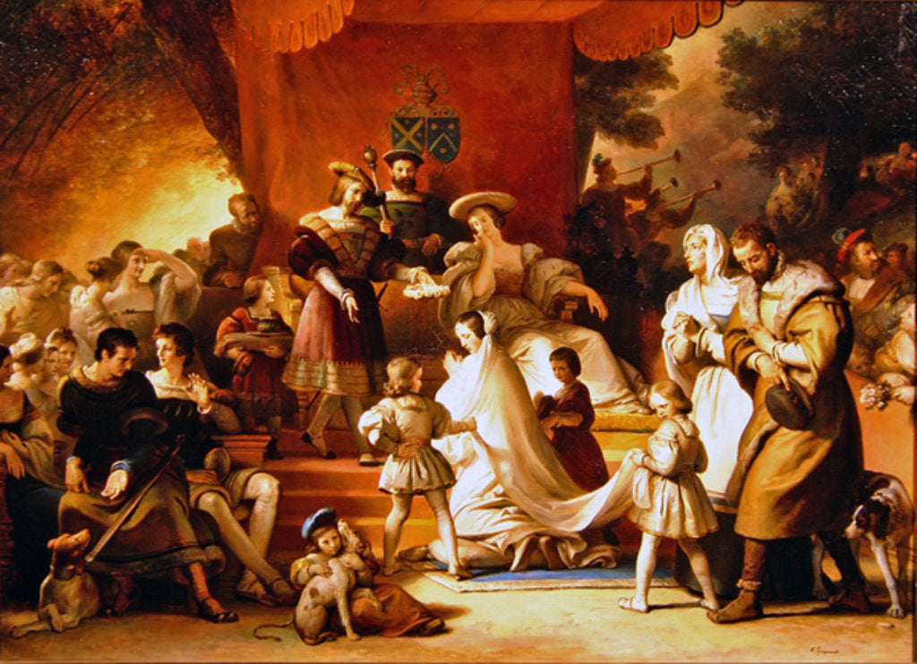 Detail of Coronation of a young girl by Alexandre Evariste Fragonard