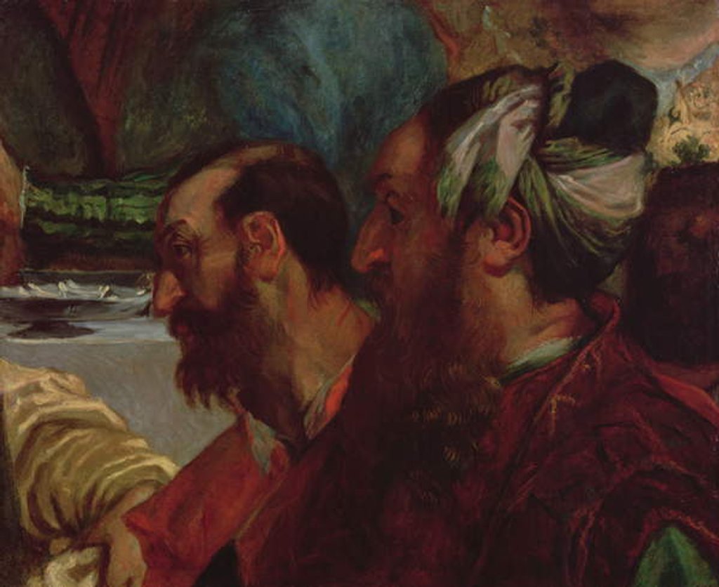 Detail of Study of two heads, 1820 by Ferdinand Victor Eugene Delacroix