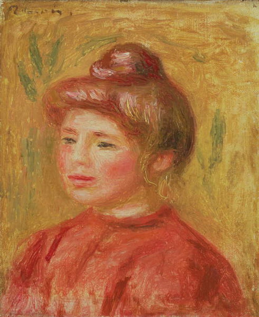 Detail of Bust of Woman in Red 1905–08 by Pierre Auguste Renoir
