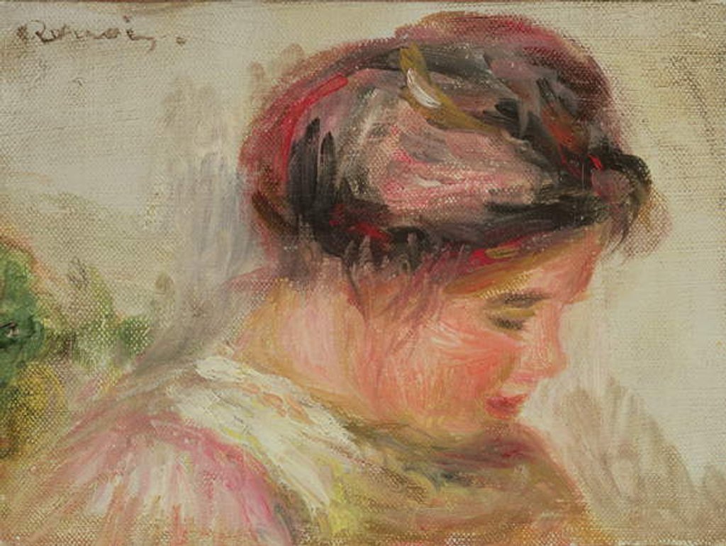 Detail of Head of Gabrielle by Pierre Auguste Renoir