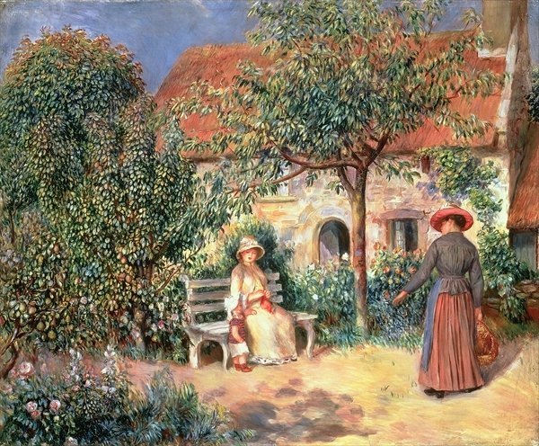 Detail of Garden Scene in Brittany, c.1886 by Pierre Auguste Renoir