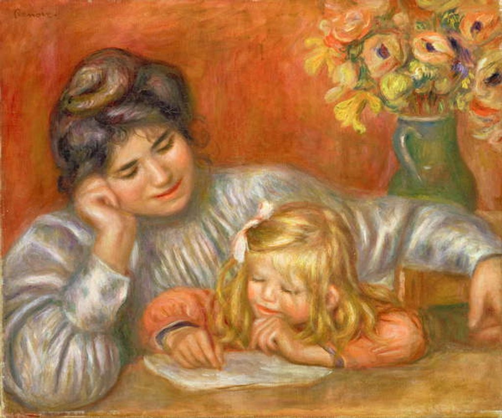 Detail of Writing Lesson, c.1905 by Pierre Auguste Renoir