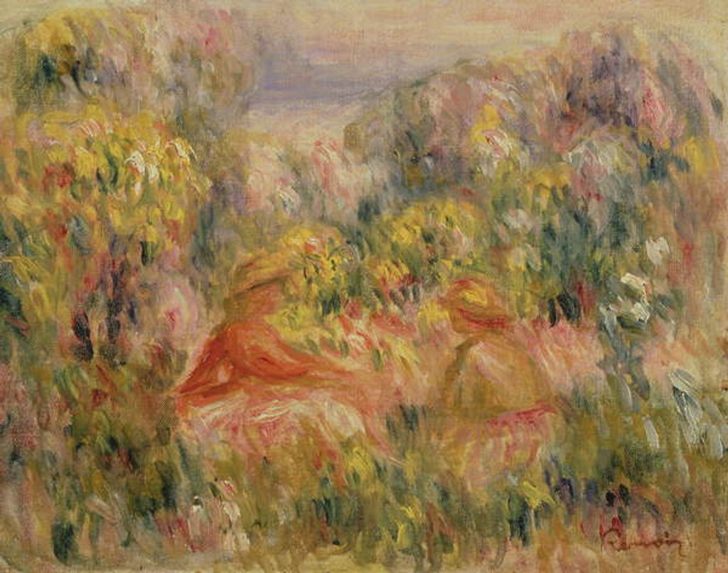 Detail of Two Figures in Landscape, 1917-19 by Pierre Auguste Renoir