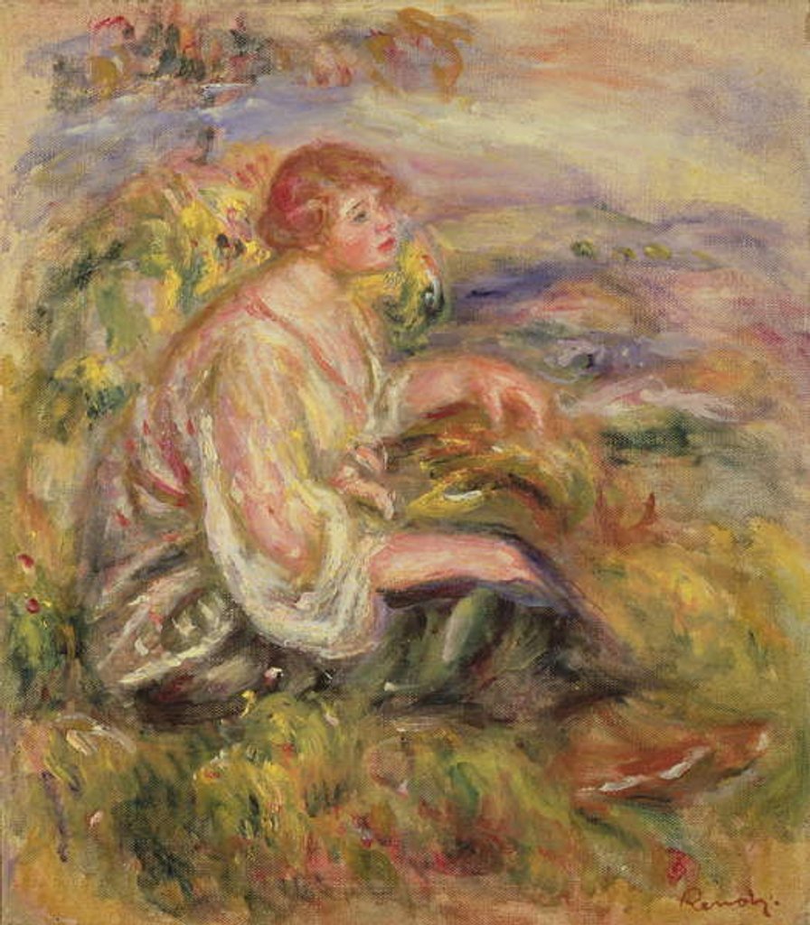Detail of Woman on a Hillside, c.1916-18 by Pierre Auguste Renoir