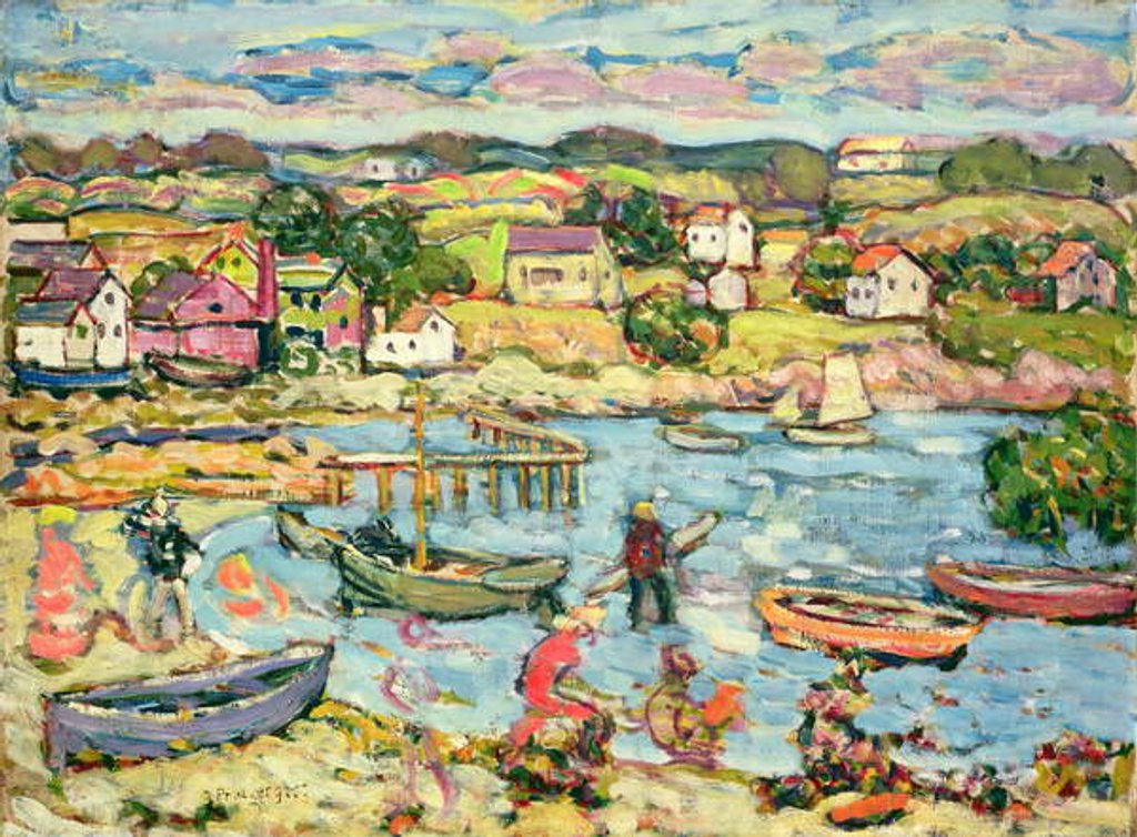 Detail of Landscape with Rowboats 1916-18 by Maurice Brazil Prendergast