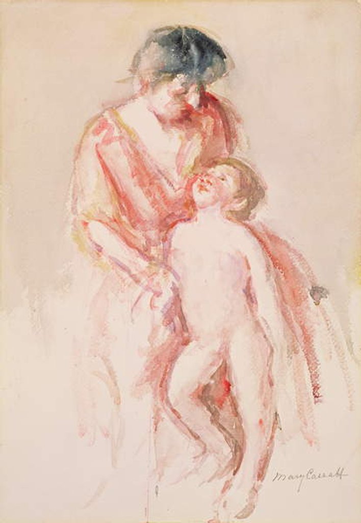 Detail of Woman with a Nude Boy at her Side by Mary Stevenson Cassatt