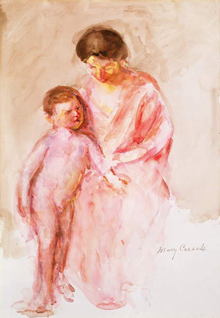 Detail of Woman with a Nude Boy at her Side by Mary Stevenson Cassatt