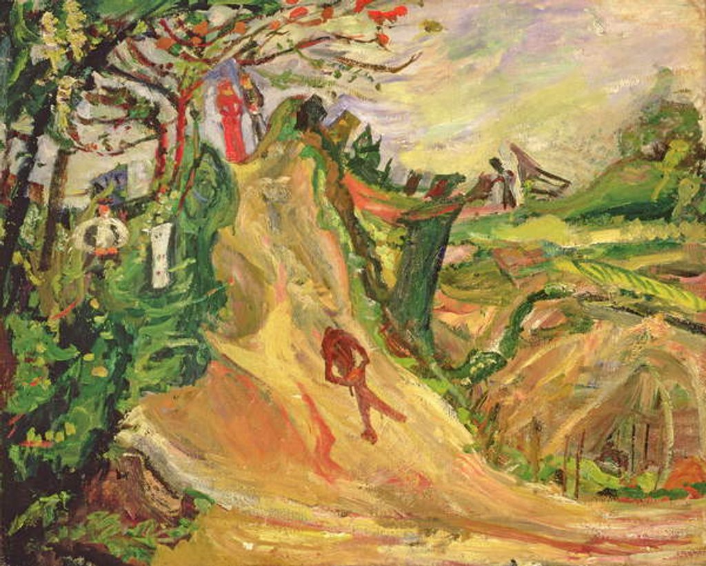 Detail of Hill with a Man on the Road by Chaim Soutine