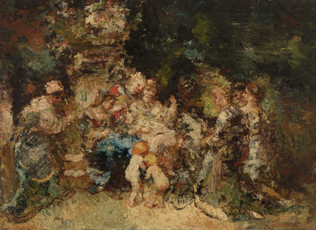 Detail of Homage by Adolphe Joseph Thomas Monticelli