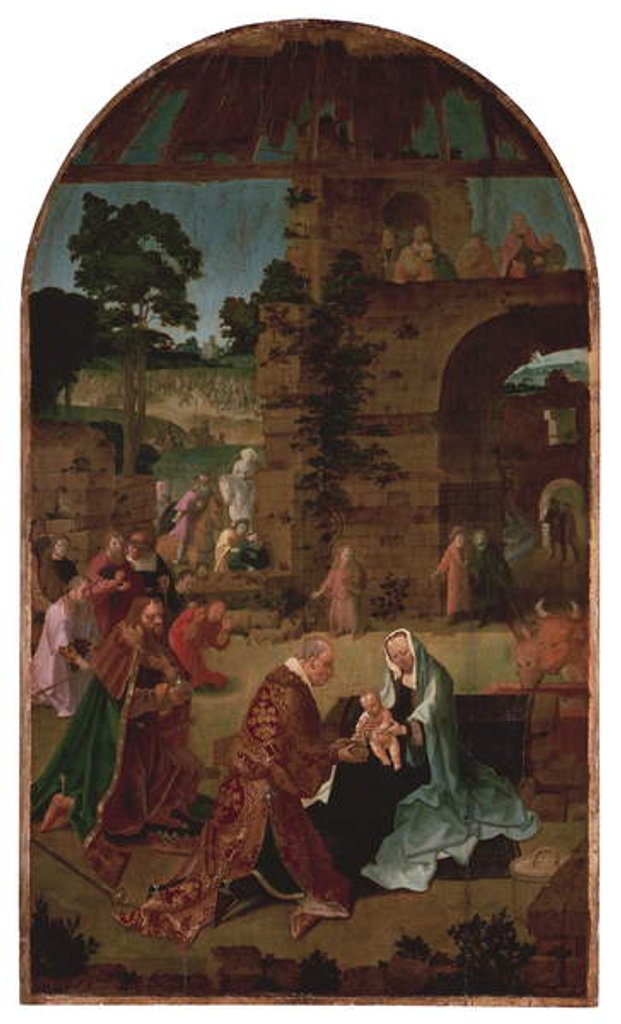 Detail of The Adoration of the Magi Triptych, c.1510 by Lucas van Leyden