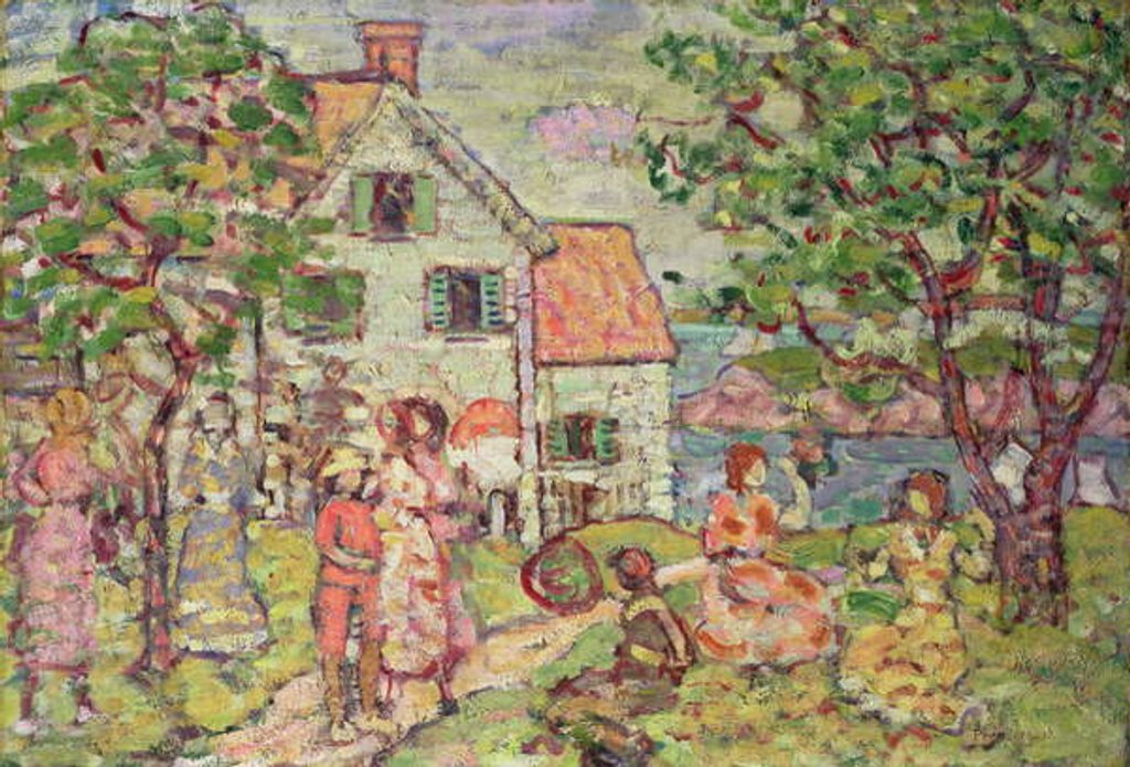 Detail of Beach and Two Houses, 1916-18 by Maurice Brazil Prendergast