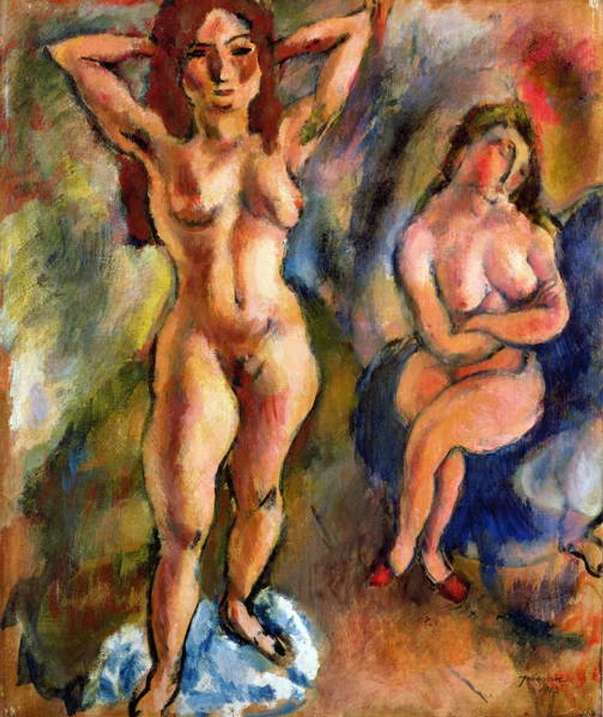 Detail of Two Nudes: One Standing, One Sitting, 1913 by Jules Pascin