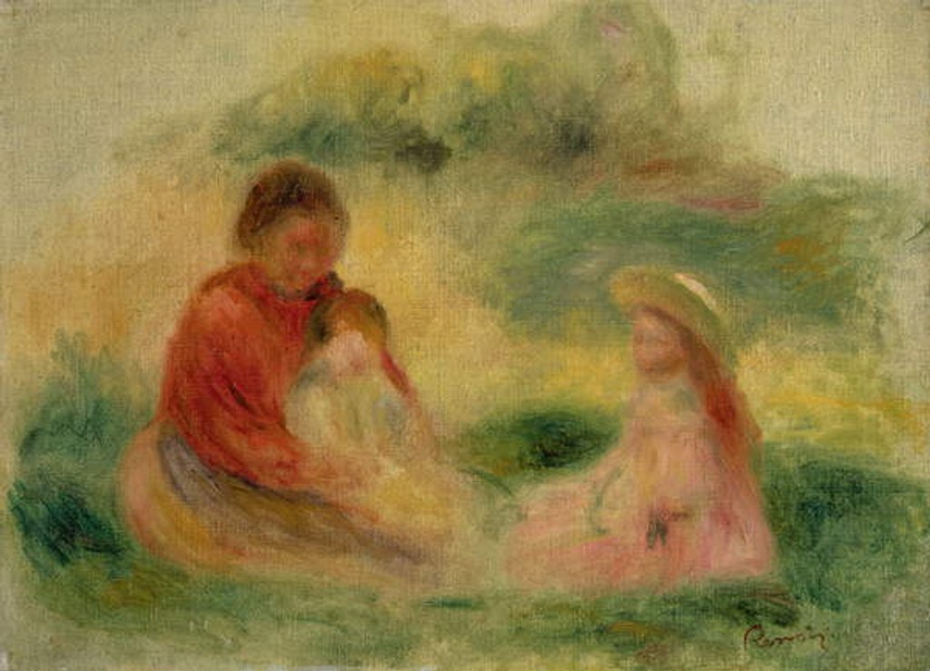 Detail of Woman with Two Children Sitting on the Ground, 1902-03 by Pierre Auguste Renoir