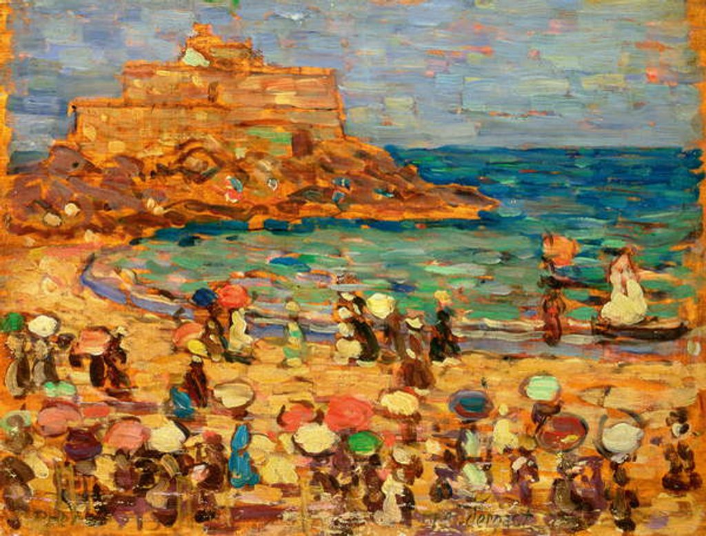 Detail of Seascape at St. Malo by Maurice Brazil Prendergast