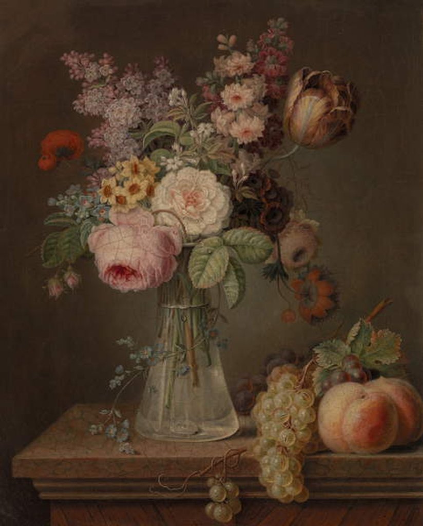 Detail of Still Life with Flowers in a Glass Vase by French School